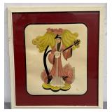 Vintage Haddon Hall Hand-Colored Bernard Framed Artwork Set – Asian-Inspired Figures