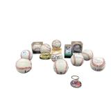 Autographed Baseball Collection with Cases & Keychain