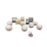 Autographed Baseball Collection with Cases & Keychain