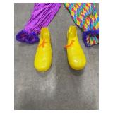 Vintage Harlequin Clown Costume Set – Jumpsuit, Wig, Hat & Shoes