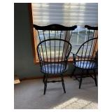 Pair of High Back Windsor Bow Arm Chairs by Nichols & Stone Co. USA