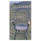 Pair of High Back Windsor Bow Arm Chairs by Nichols & Stone Co. USA