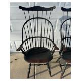 Pair of High Back Windsor Bow Arm Chairs by Nichols & Stone Co. USA