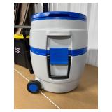 Vintage Bubba Keg Rolling Cooler with Handle and Wheels – Blue & Gray