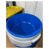 Vintage Bubba Keg Rolling Cooler with Handle and Wheels – Blue & Gray