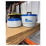 Vintage Bubba Keg Rolling Cooler with Handle and Wheels – Blue & Gray