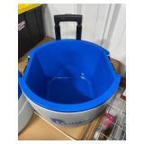 Vintage Bubba Keg Rolling Cooler with Handle and Wheels – Blue & Gray