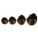 Vintage Ceramic Fruit Cluster Canister Set of 4 with Lids – Retro Kitchen Decor