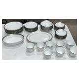 Noritake Crestwood Platinum Legendary China Set - Over 40 Pcs Cups Plates Bowls