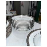 Noritake Crestwood Platinum Legendary China Set - Over 40 Pcs Cups Plates Bowls