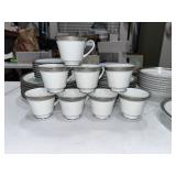 Noritake Crestwood Platinum Legendary China Set - Over 40 Pcs Cups Plates Bowls