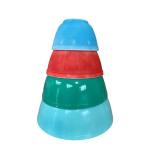 Vintage Pyrex Primary Mixing Bowl Set #404 #403 #402 + Small Blue