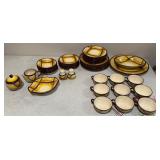 VTG Vernonware Organdie Plaid MCM California Pottery Dinnerware Set 46pcs