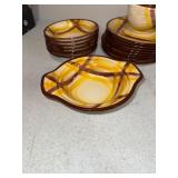 VTG Vernonware Organdie Plaid MCM California Pottery Dinnerware Set 46pcs
