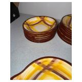 VTG Vernonware Organdie Plaid MCM California Pottery Dinnerware Set 46pcs
