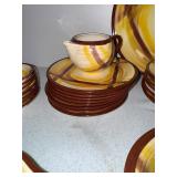 VTG Vernonware Organdie Plaid MCM California Pottery Dinnerware Set 46pcs