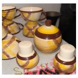 VTG Vernonware Organdie Plaid MCM California Pottery Dinnerware Set 46pcs