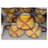 VTG Vernonware Organdie Plaid MCM California Pottery Dinnerware Set 46pcs