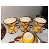 VTG Vernonware Organdie Plaid MCM California Pottery Dinnerware Set 46pcs