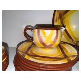 VTG Vernonware Organdie Plaid MCM California Pottery Dinnerware Set 46pcs