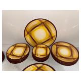 VTG Vernonware Organdie Plaid MCM California Pottery Dinnerware Set 46pcs