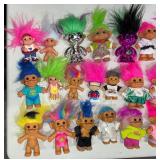 Lot of 30+ Vintage Troll Dolls – Mixed Brands & Styles – Colorful Hair & Outfits