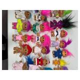 Lot of 30+ Vintage Troll Dolls – Mixed Brands & Styles – Colorful Hair & Outfits