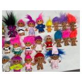 Lot of 30+ Vintage Troll Dolls – Mixed Brands & Styles – Colorful Hair & Outfits
