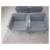 (2) Faux Leather Waiting Chairs