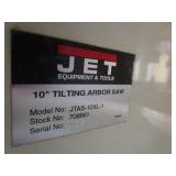 Jet 10" table saw, left tilting arb...