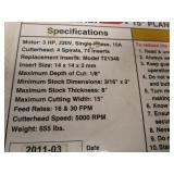 Grizzly 15" Mobile Planner, Model G...