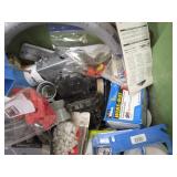 Tote full: electrical - nuts, wall ...