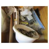 Cabinet hinges, assorted hardware...