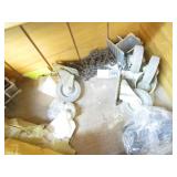 Cabinet hinges, assorted hardware...