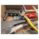 Bolt cutter, pop riveter, cutters...