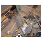 Painting supplies: trowels, sandpap...