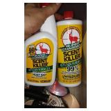 Misc. Hunting Items In Rubbermaid Covered Tote.