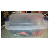 Misc. Hunting Items In Rubbermaid Covered Tote.