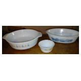 Vintage Fire King, Milk Glass, Currier and Ives.