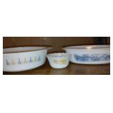 Vintage Fire King, Milk Glass, Currier and Ives.