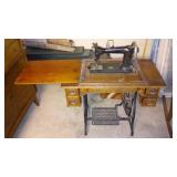 Wheller and Wilson Sewing Machine D-9 With Sew Table.