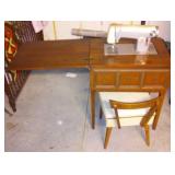 Sears Kenmore Sewing Machine With Chair and Stand.