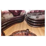 Hazel Atlas Moroccan Amethyst Seashell Swirl Glass Luncheon Plates.