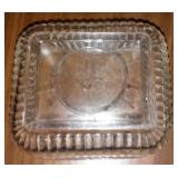 Vintage Refrigerator Dish and Refrigerator Ribbed Glass Storage