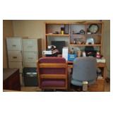 Office Lot, Desk, Chairs (2), File Cabinets (2 and 4 drawer)