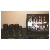 Mid Century Vintage Libbey Gold Coin Glasses