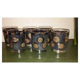 Mid Century Vintage Libbey Gold Coin Glasses