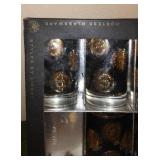 Mid Century Vintage Libbey Gold Coin Glasses