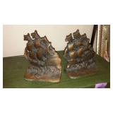 Vintage Replogle Globe and Cast Iron bookends.