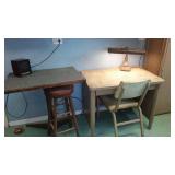 Vintage 1940 Lamp, Worktable, Desk And More